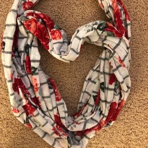 Floral stripe infinity scarf
